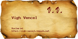 Vigh Vencel névjegykártya